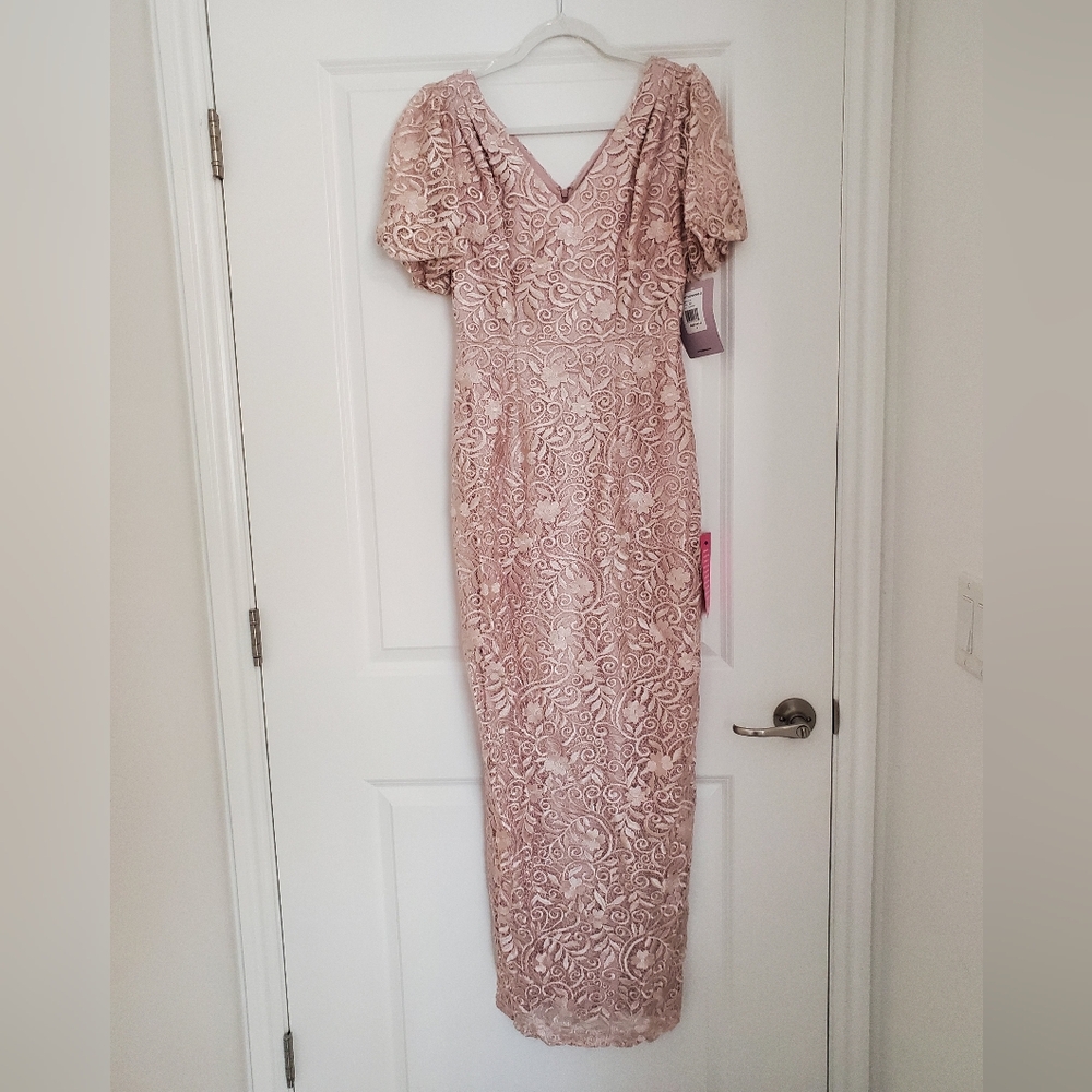 NWT JS Collections Lace Blush Gown